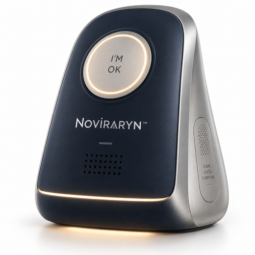Noviraryn™ Camera-Free Home Care Station with Activity Awareness and One-Touch Family Check-In