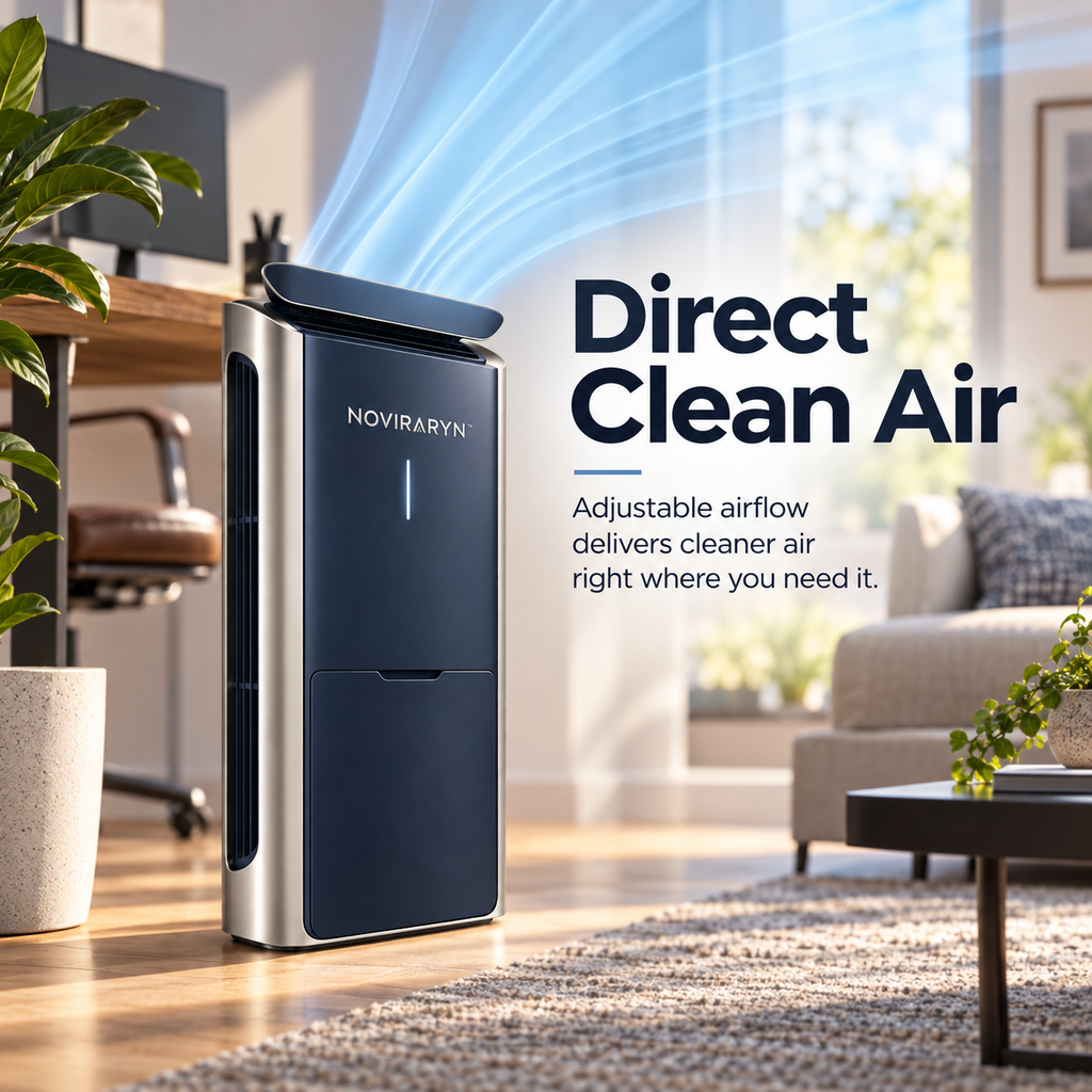 Noviraryn™ Architectural Air Purifier with Directional Airflow Panel and Front-Access Filter Drawer