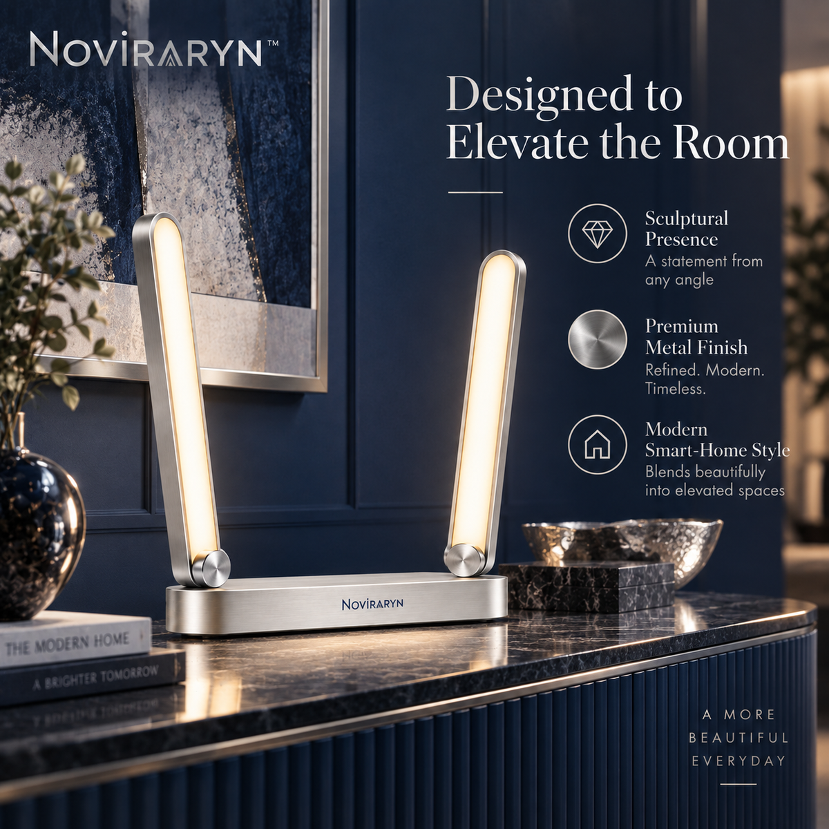 Noviraryn™ Pivoting Smart Light Frame for Ambient, Task, and Display Lighting