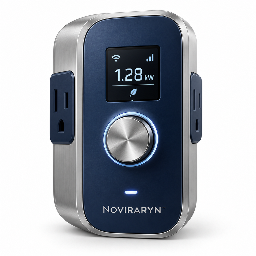 Noviraryn™ Wall-Hugging Smart Plug with Dual Side Outlets and Energy Display
