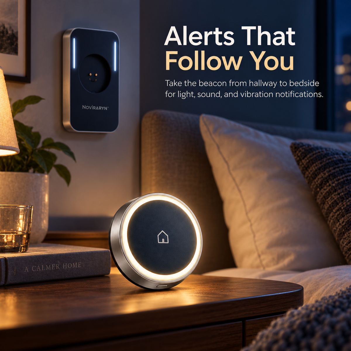 Noviraryn™ Modular Home Alert Hub with Detachable Night Beacon and Directional Guidance Light