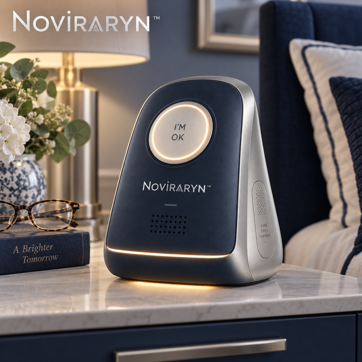 Noviraryn™ Camera-Free Home Care Station with Activity Awareness and One-Touch Family Check-In