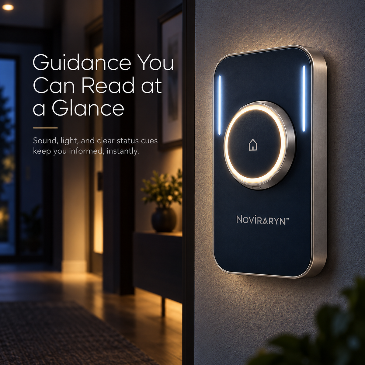 Noviraryn™ Modular Home Alert Hub with Detachable Night Beacon and Directional Guidance Light